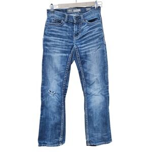 BKE Aiden Bootleg Jeans‎ Womens 25S Medium Wash Low Rise Stretch Denim 25 Short